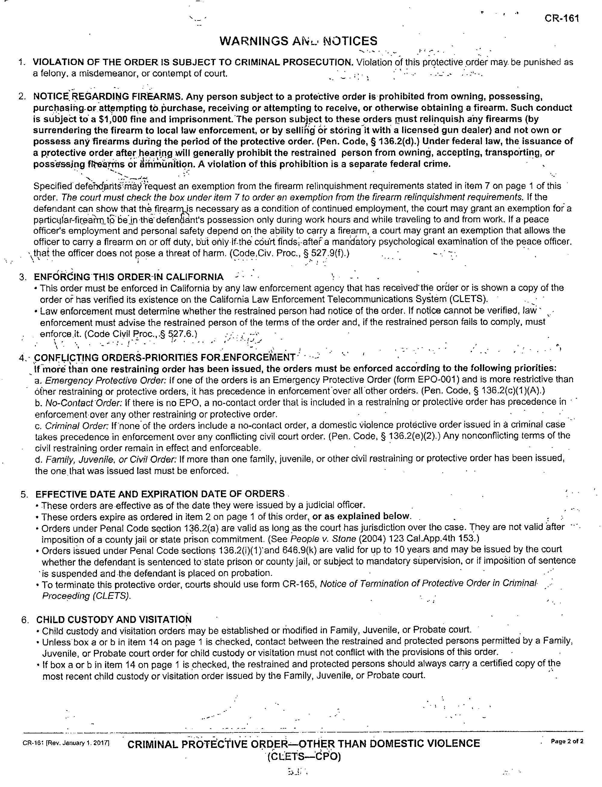 Restraining order issued against Alejandro Canche, Alex Canche, in attempted murders case in San Mateo, California, in October 2019, page 2