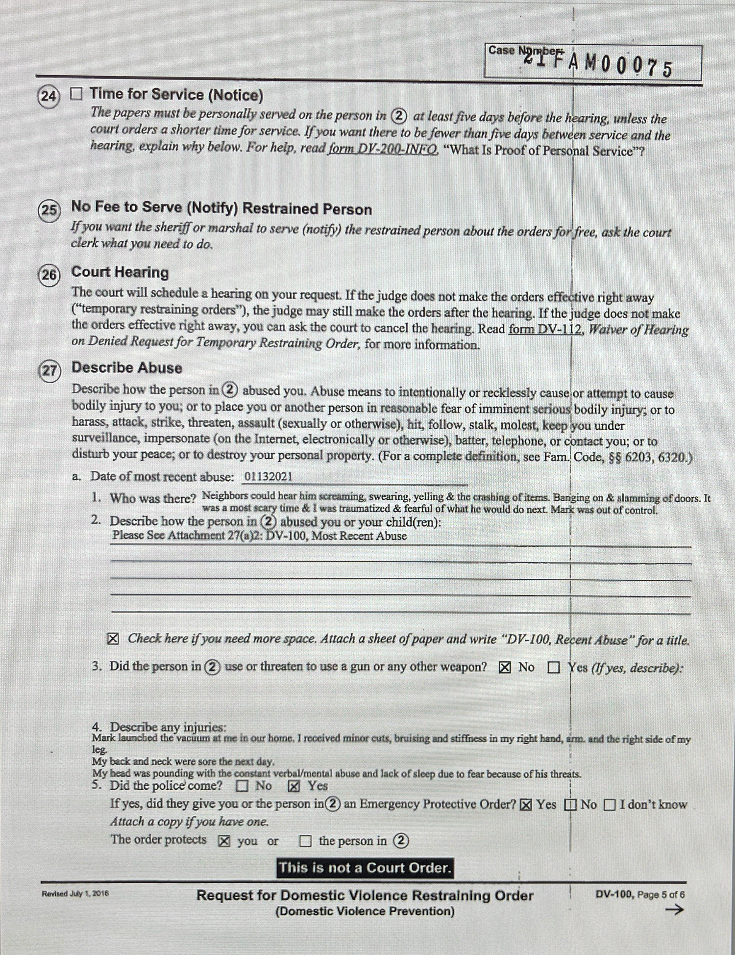 Kelly McGuirk describes domestic violence abuse of screaming, swearing, yelling, crashing of items, banging on and slamming doors.