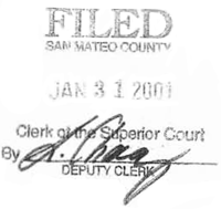 Filed San Mateo County January 31, 2001