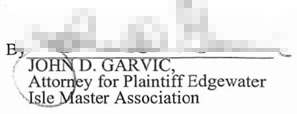 John Garvic, Attorney for Plaintiff Edgewater Isle Master Association