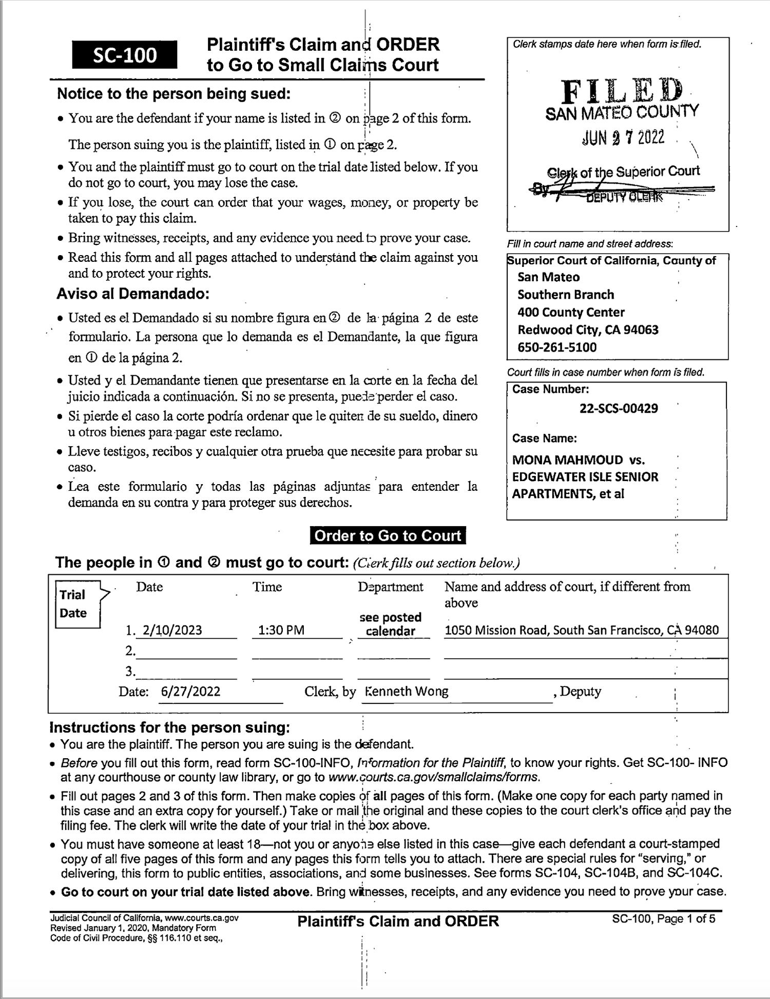 Edgewater Isle Senior Apartments sued over security deposit