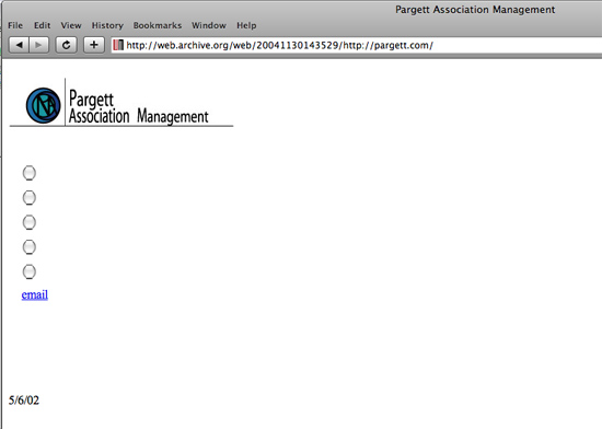 Pargett 2002 web site