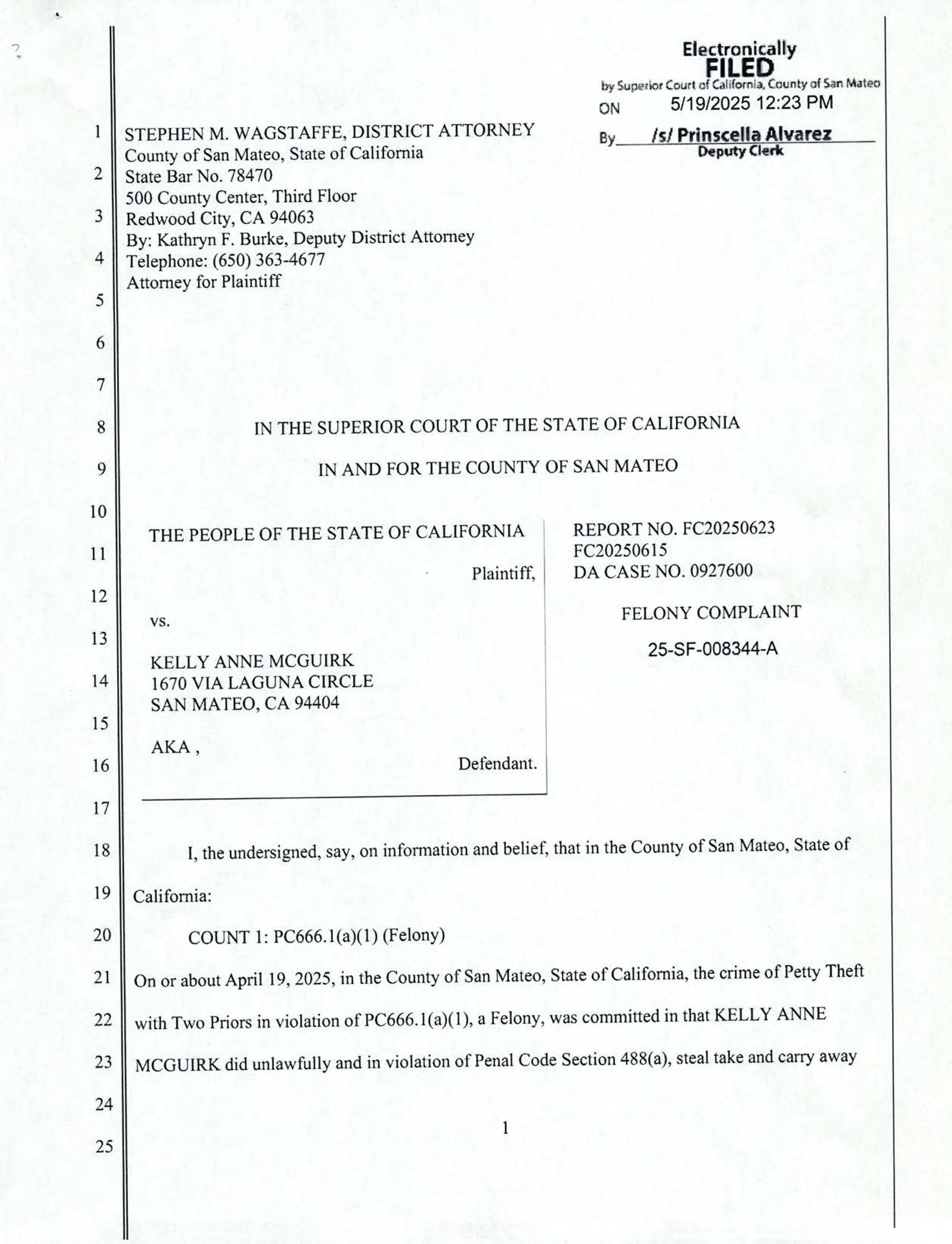 Kelly McGuirk criminally charged with stealing from Safeway in April 2025