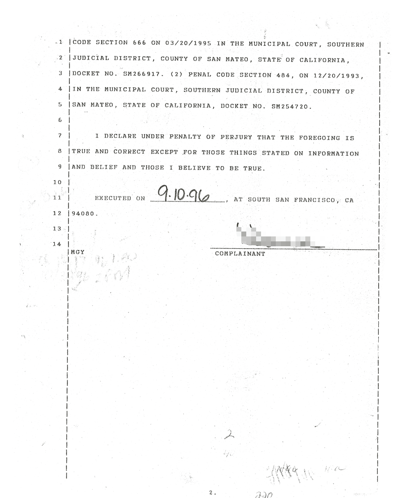 Criminal complaint: People v Kelly McGuirk page 2