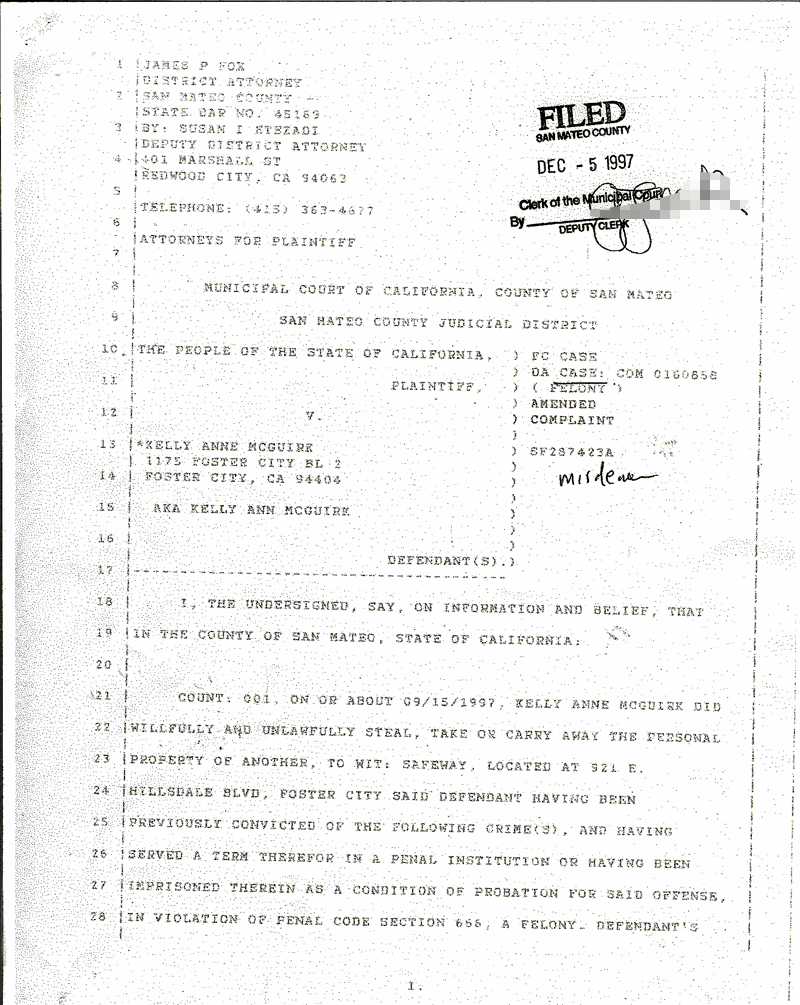 Kelly McGuirk stole from Safeway again