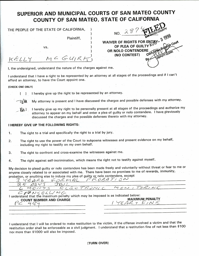 Kelly McGuirk pleads guilty