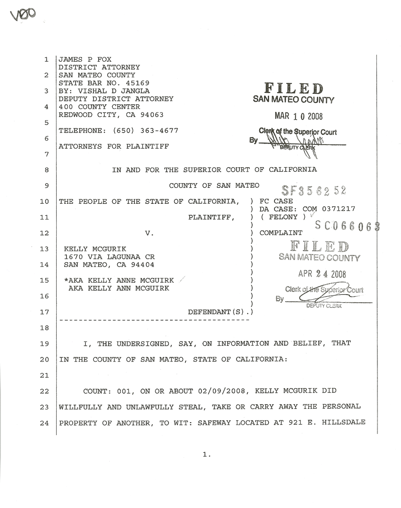 Kelly McGuirk is chargged with theft from Safeway