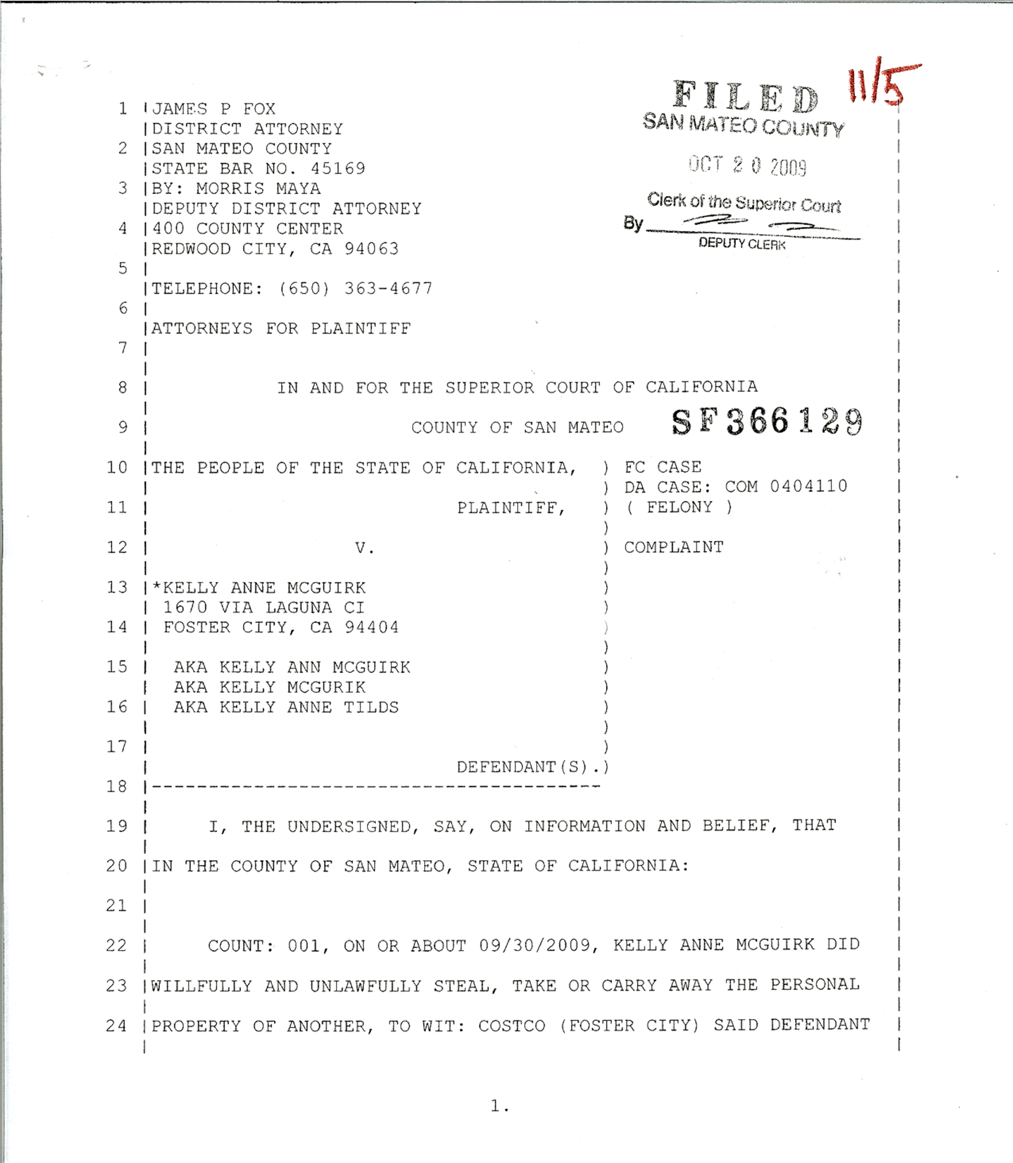 Kelly McGuirk charged with theft from Costco