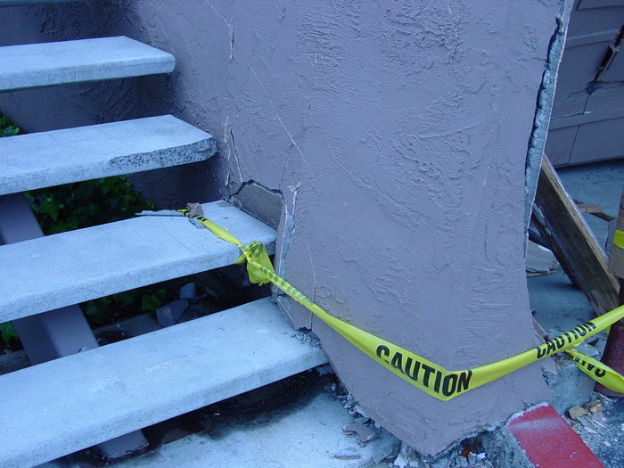 Vista Del Sol, San Mateo, garage after accident