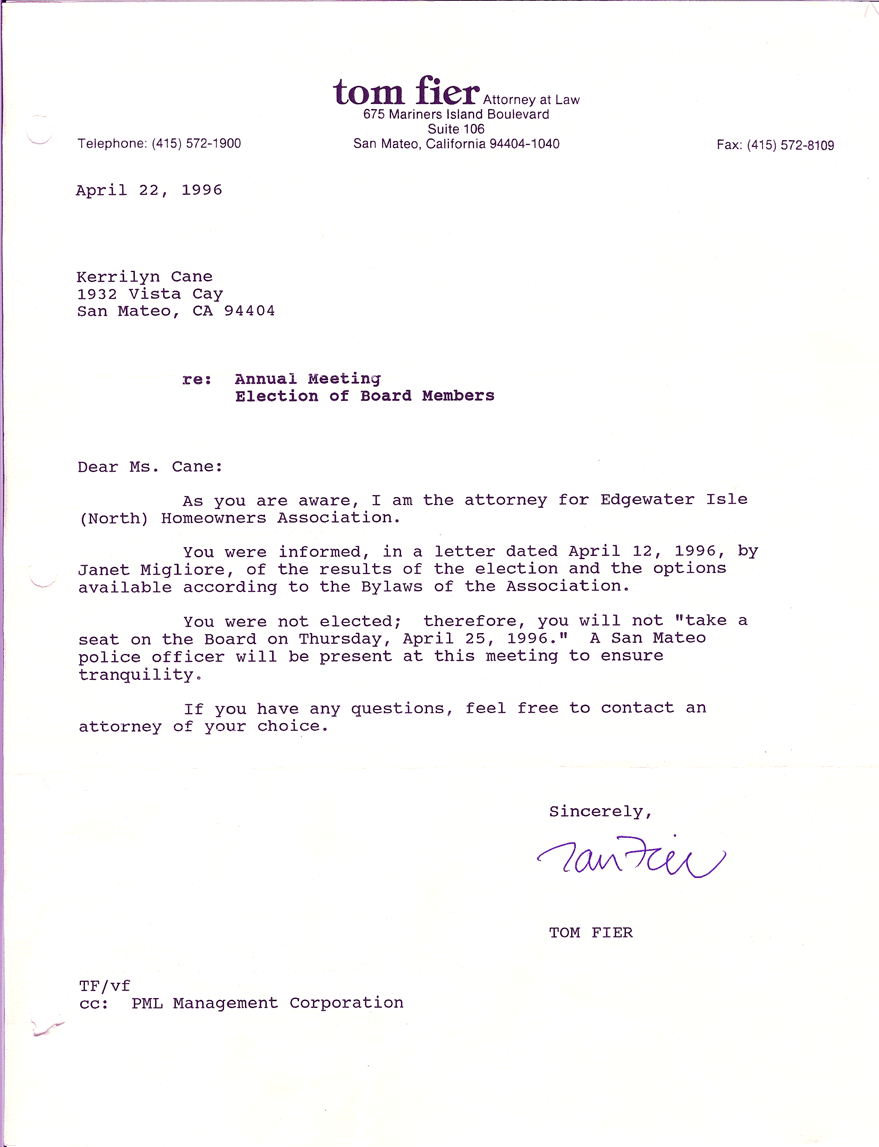 Tom Fier attempts to intimidate a homeowner