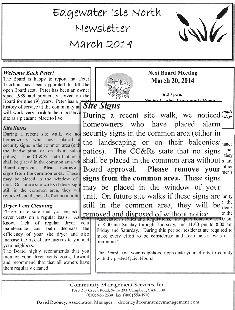 Edgewater Isle North threatens to remove security signs from owners' personal property