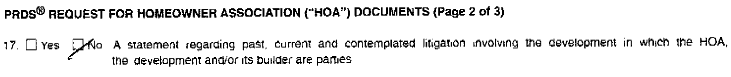 PRDS request for HOA documents
