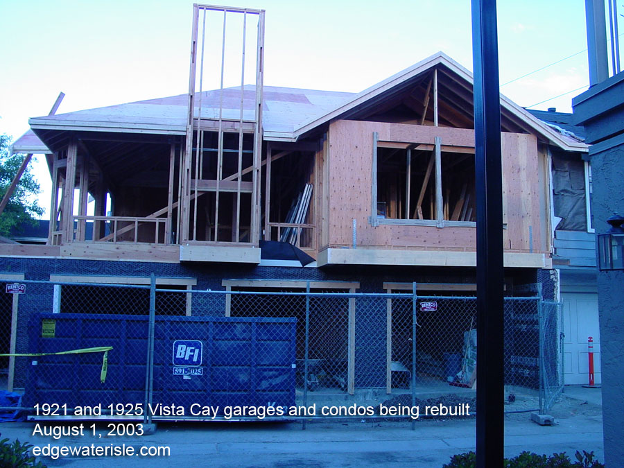Vista Cay garages and condos being rebuilt