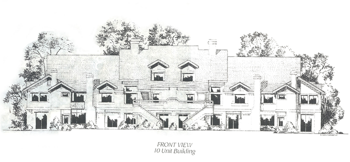 Building -- Front View from Edgewater Isle South sales brochure floor plan