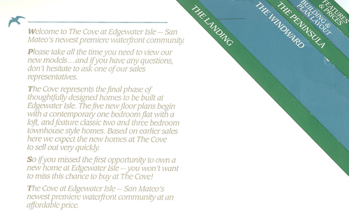 Edgewater Isle South sales brochure introduction