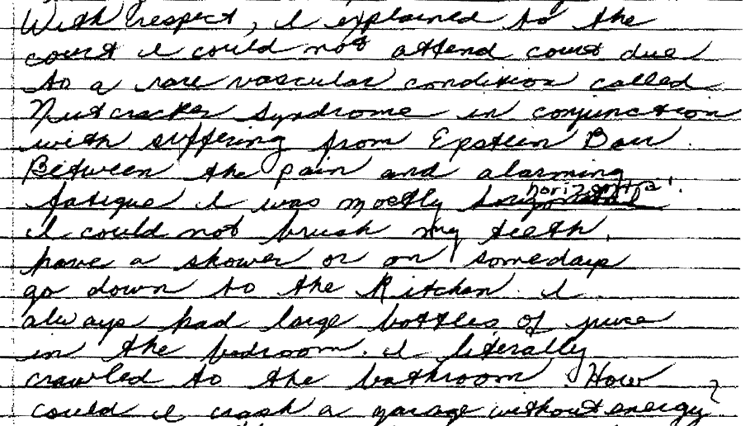 letter to court for reconsideration on restraining order